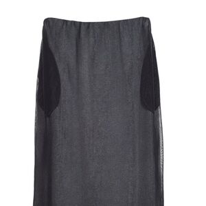 KEDZIOREK Black Mesh + Cotton Jersey Layered Skirt XL Pockets!